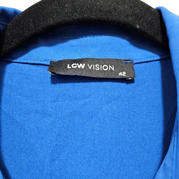 Blue LCW Vision Belted Short Sleeve Shirt Dress Size 42‎ - US 11-12 - Picture 4 of 12